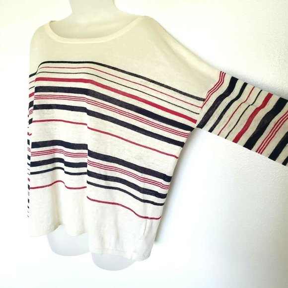 Joie Maine 100% Linen Striped Sweater Size L - Picture 5 of 9
